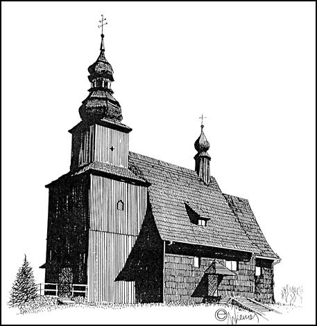 Kościół Narodzenia Najświętszej Marii Panny w Gwoździanach, rys. Edward Wieczorek gwozdziany clip image002