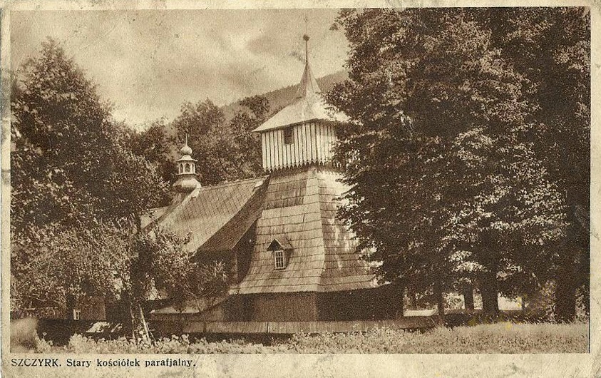 Kościół św. Jakuba na archiwalnej pocztówce SZCZYRK 2